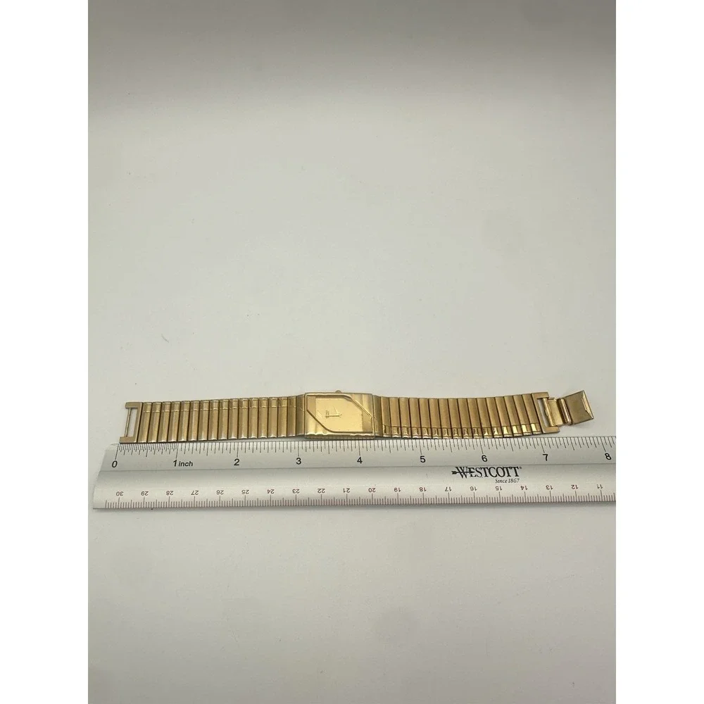 Vintage Seiko Quartz Gold Tone Half Moon  Dress Watch Japan 2100-1680 Unisex